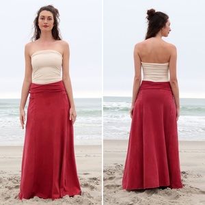 Gaia Conceptions Perfect Pockets Long Convertible Skirt Dress Poppy Red Small
